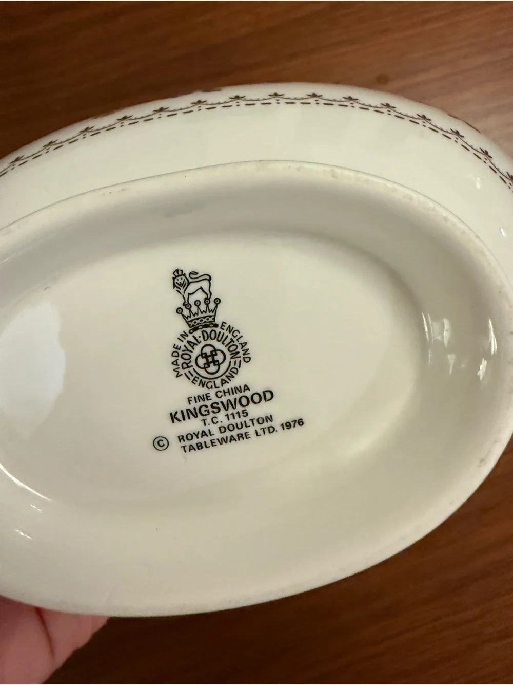 Royal Doulton White Gravy Boat and Platter with Red and Green Floral Motif